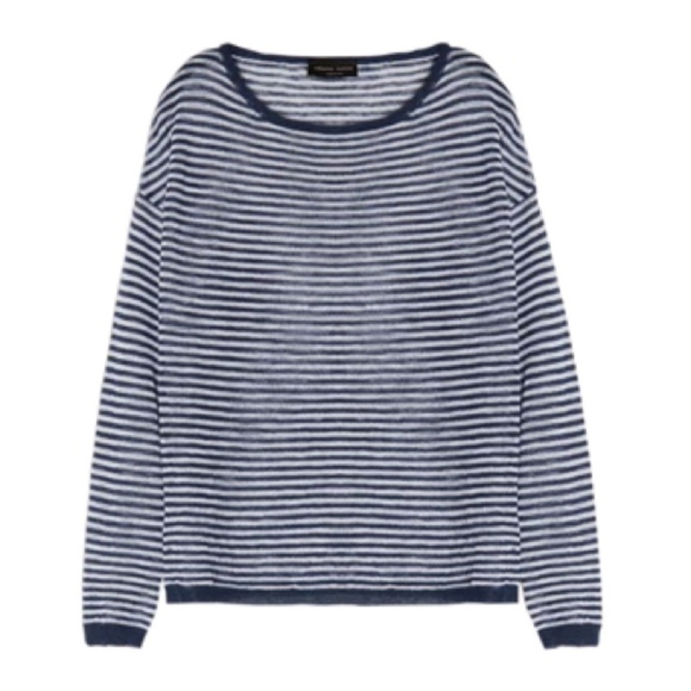 Roberto Collina Unisex Knit Linen Blend Lightweight Stripe Sweater Jumper Shirt - Picture 10 of 10